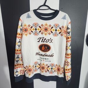 Tito's Vodka Women's Crewneck Sweater - White and Orange